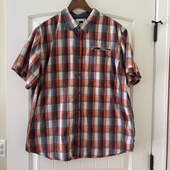 Men’s Big and Tall Plaid Button Down Shirt with Short Sleeve - Picture 1 of 7